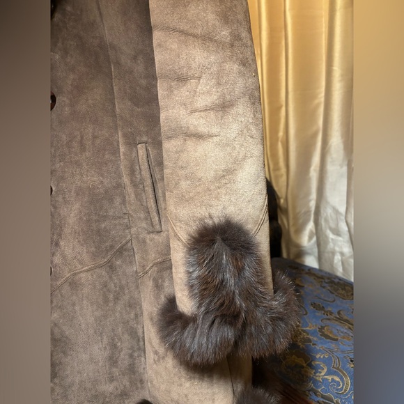 Knowles & Carter London - Vintage 1970s sheepskin coat with fur collar - size S - Picture 6 of 13